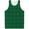 Green Stewart Tartan Print Men's Tank Top