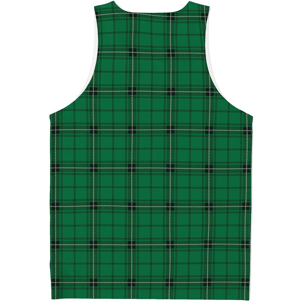 Green Stewart Tartan Print Men's Tank Top