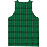 Green Stewart Tartan Print Men's Tank Top