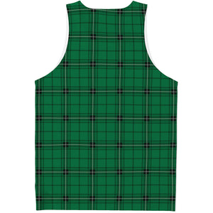 Green Stewart Tartan Print Men's Tank Top