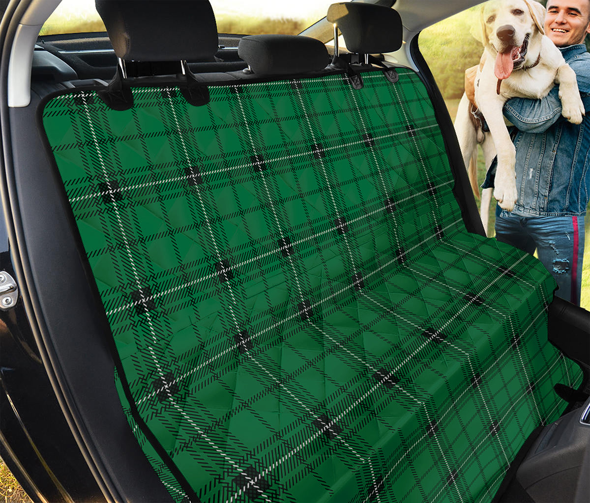 Green Stewart Tartan Print Pet Car Back Seat Cover