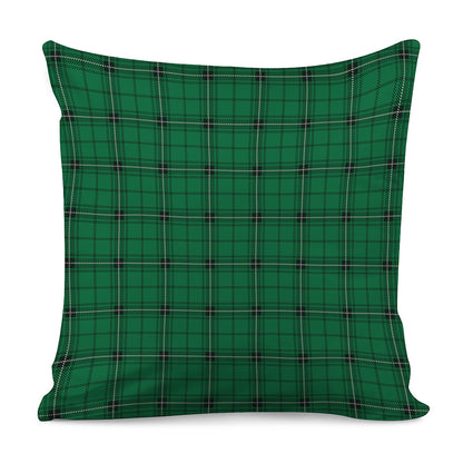 Green Stewart Tartan Print Pillow Cover