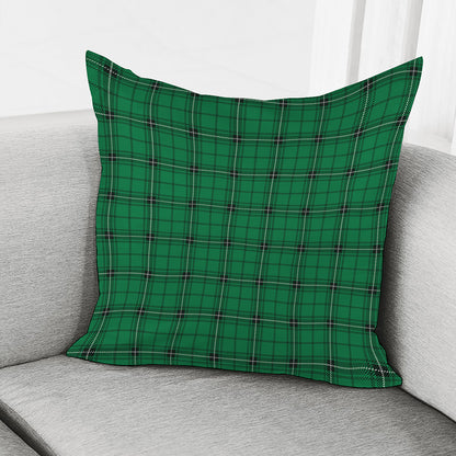 Green Stewart Tartan Print Pillow Cover