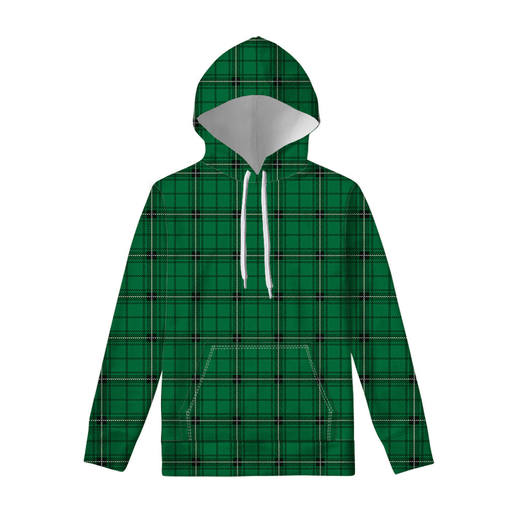 Green Stewart Tartan Print Pullover Hoodie