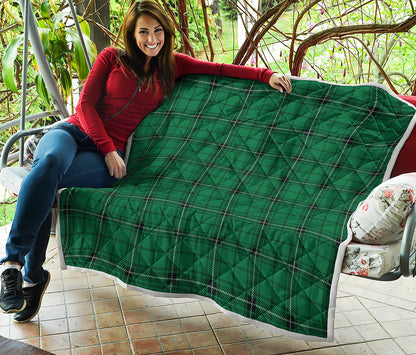 Green Stewart Tartan Print Quilt