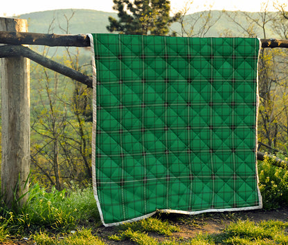 Green Stewart Tartan Print Quilt