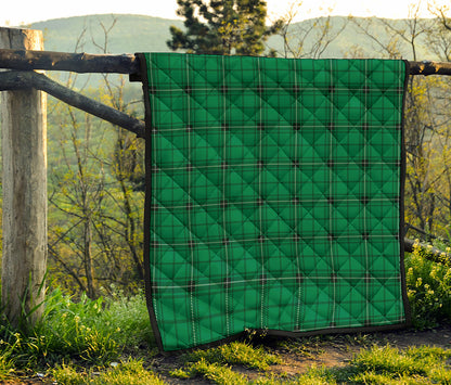 Green Stewart Tartan Print Quilt