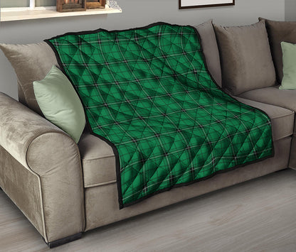 Green Stewart Tartan Print Quilt