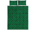 Green Stewart Tartan Print Quilt Bed Set