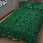 Green Stewart Tartan Print Quilt Bed Set