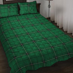 Green Stewart Tartan Print Quilt Bed Set