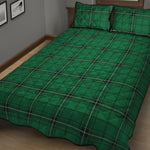 Green Stewart Tartan Print Quilt Bed Set