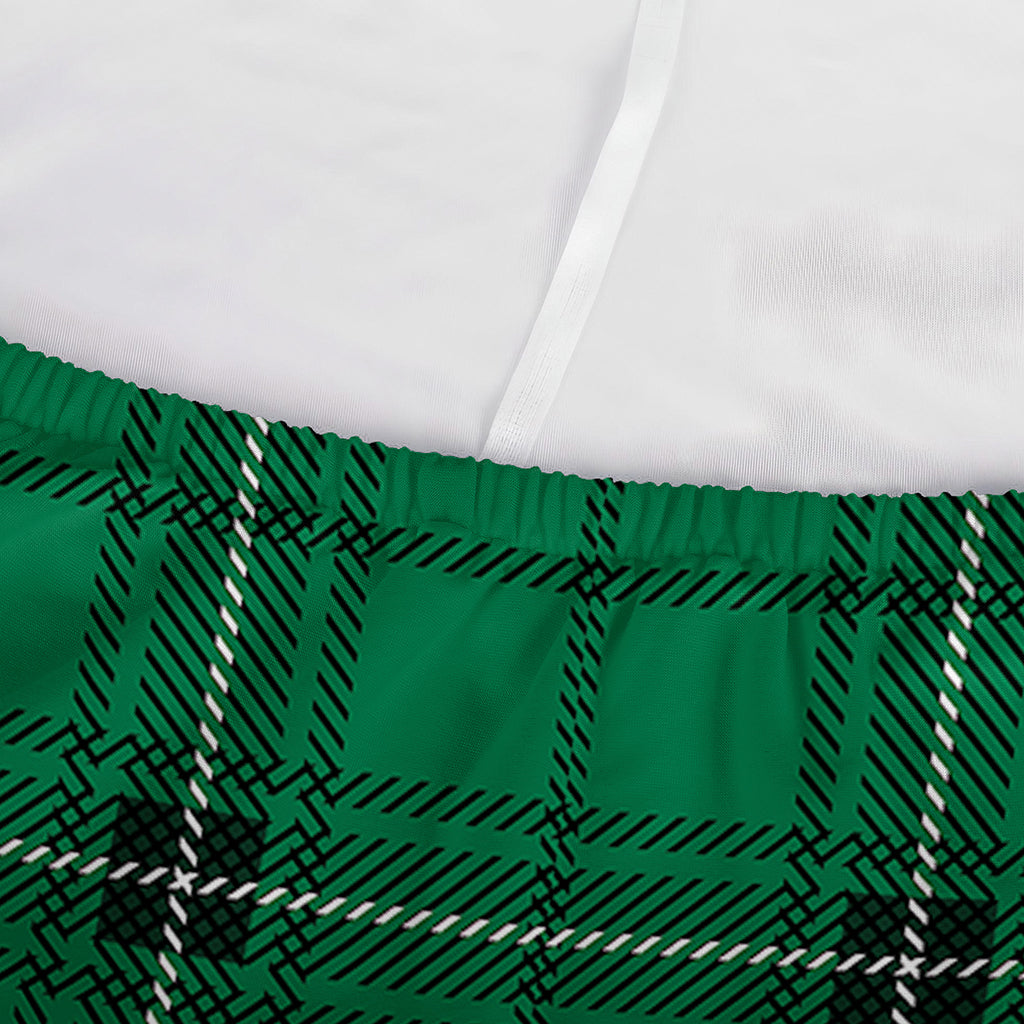 Green Stewart Tartan Print Sofa Cover
