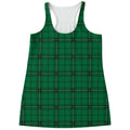 Green Stewart Tartan Print Women's Racerback Tank Top
