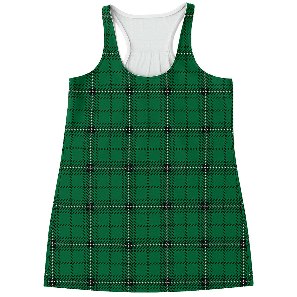 Green Stewart Tartan Print Women's Racerback Tank Top