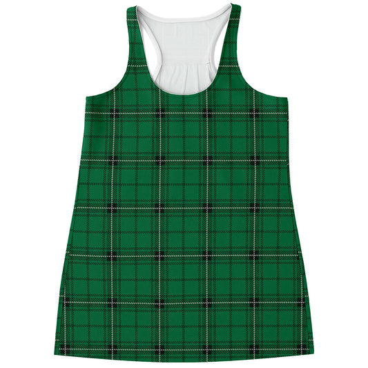 Green Stewart Tartan Print Women's Racerback Tank Top