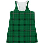 Green Stewart Tartan Print Women's Racerback Tank Top