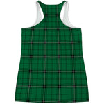 Green Stewart Tartan Print Women's Racerback Tank Top