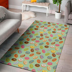 Green Striped Donut Pattern Print Area Rug