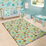 Green Striped Donut Pattern Print Area Rug