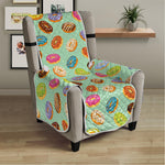 Green Striped Donut Pattern Print Armchair Protector