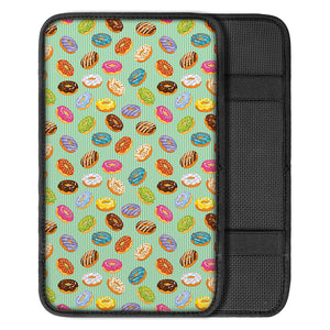 Green Striped Donut Pattern Print Car Center Console Cover