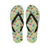 Green Striped Donut Pattern Print Flip Flops