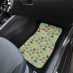 Green Striped Donut Pattern Print Front Car Floor Mats