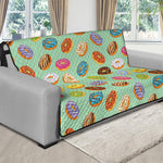 Green Striped Donut Pattern Print Futon Protector