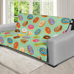 Green Striped Donut Pattern Print Futon Protector