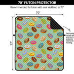 Green Striped Donut Pattern Print Futon Protector