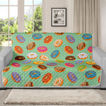 Green Striped Donut Pattern Print Futon Protector