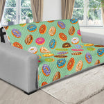 Green Striped Donut Pattern Print Futon Protector