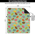 Green Striped Donut Pattern Print Futon Protector