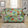 Green Striped Donut Pattern Print Loveseat Protector