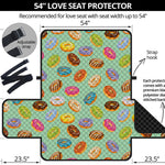 Green Striped Donut Pattern Print Loveseat Protector