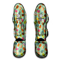 Green Striped Donut Pattern Print Muay Thai Shin Guards