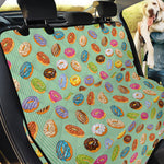 Green Striped Donut Pattern Print Pet Car Back Seat Cover