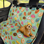 Green Striped Donut Pattern Print Pet Car Back Seat Cover