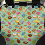 Green Striped Donut Pattern Print Pet Car Back Seat Cover