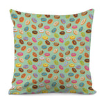 Green Striped Donut Pattern Print Pillow Cover