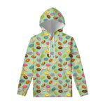 Green Striped Donut Pattern Print Pullover Hoodie