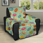 Green Striped Donut Pattern Print Recliner Protector