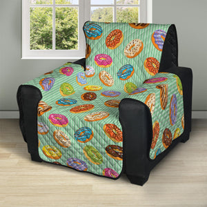 Green Striped Donut Pattern Print Recliner Protector