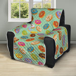 Green Striped Donut Pattern Print Recliner Protector