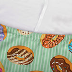 Green Striped Donut Pattern Print Sofa Cover