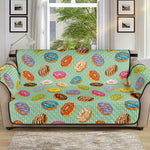 Green Striped Donut Pattern Print Sofa Protector