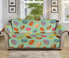 Green Striped Donut Pattern Print Sofa Protector