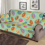 Green Striped Donut Pattern Print Sofa Protector