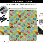 Green Striped Donut Pattern Print Sofa Protector